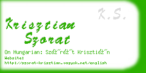 krisztian szorat business card